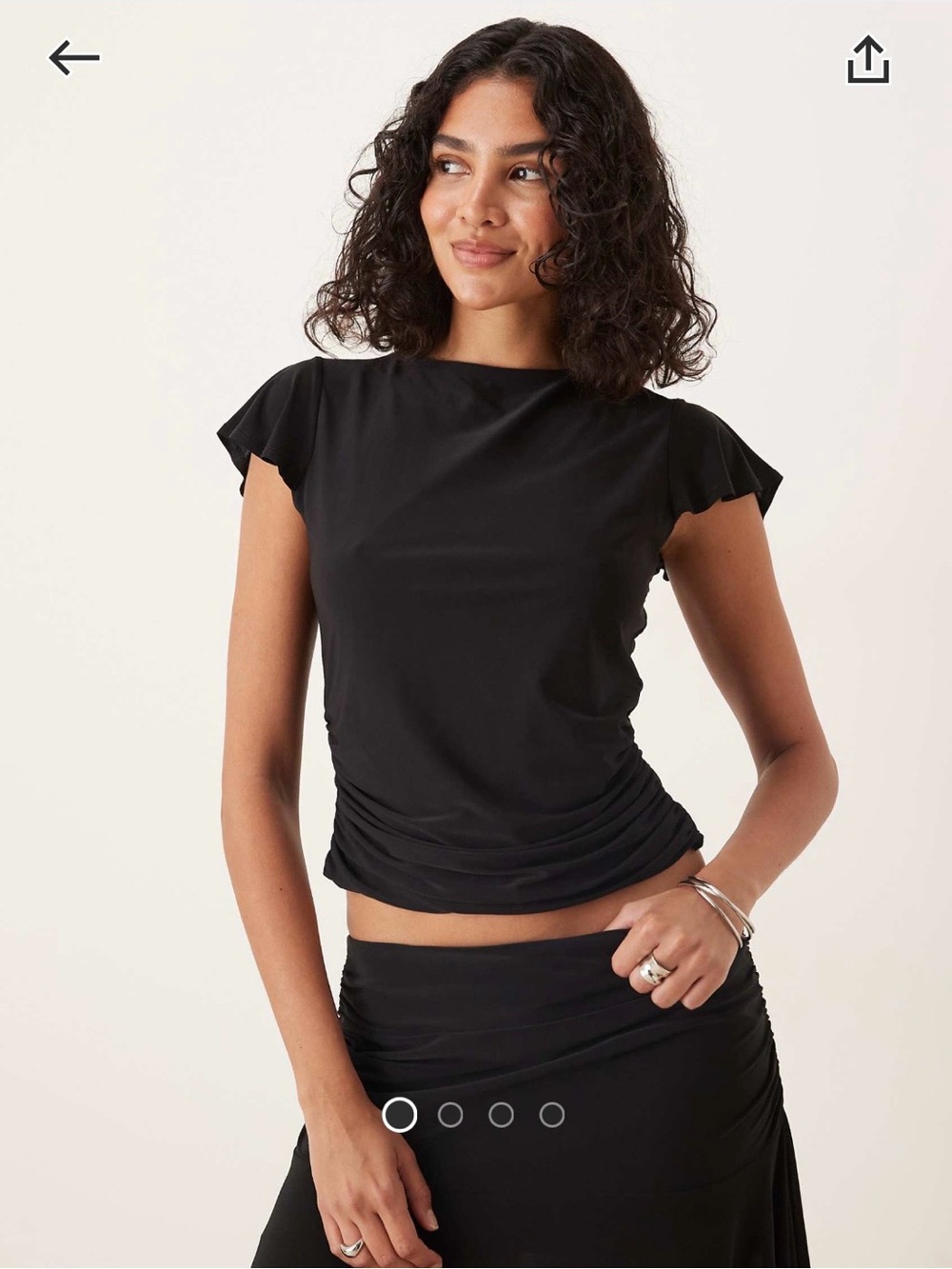 NEW ASOS ruched top with cap sleeves